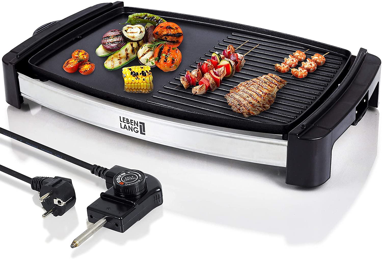 Leben Lang : barbecue électrique de table et plancha Teppanyaki