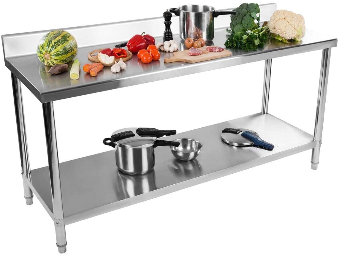 Royal Catering : table de cuisine inox avec large surface de travail